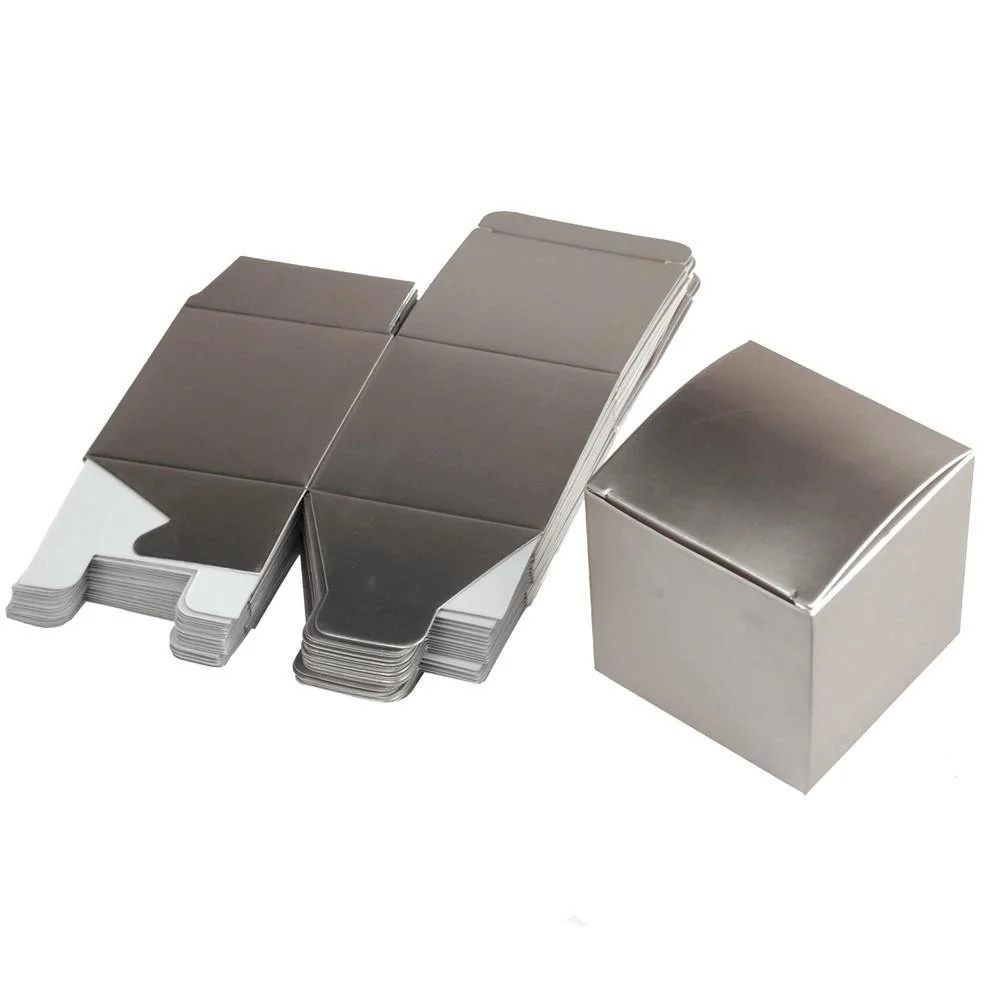 Cube Paper Gift Boxes, 3-Inch, 24-Piece, Silver - Walmart.com | Walmart (US)