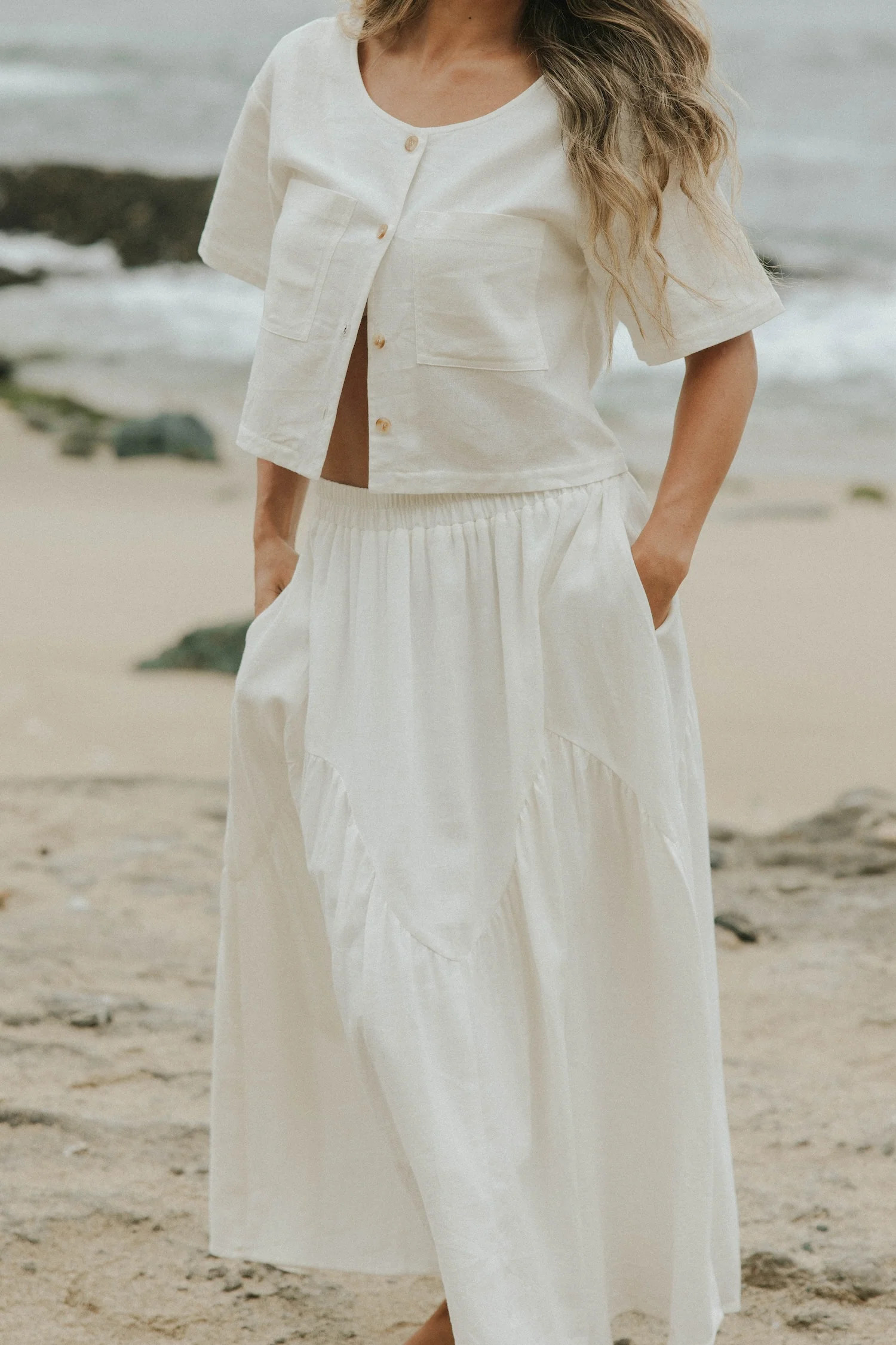Isla Top in White | White Short Sleeve Blouse | Altair The Label