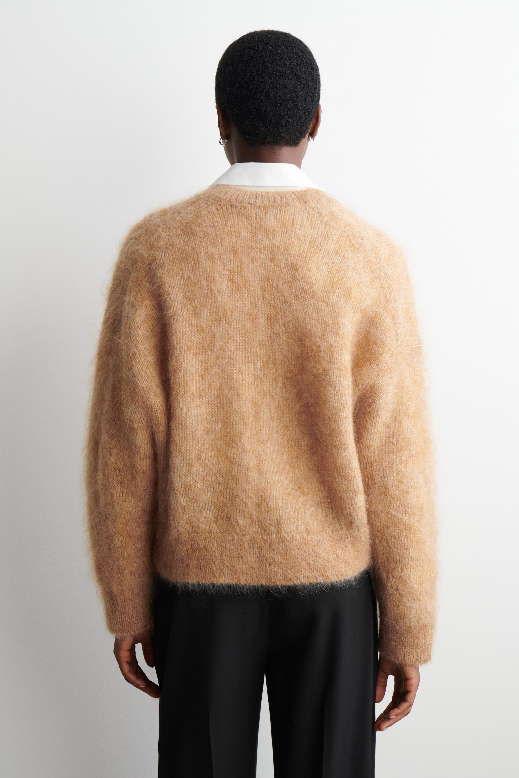MOHAIR-WOOL V-NECK CARDIGAN - CAMEL MÉLANGE | COS US | COS (US)