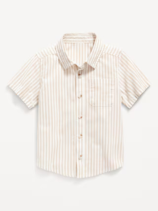 Short-Sleeve Striped Oxford Shirt for Toddler Boys | Old Navy (US)