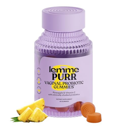 Lemme Purr Vaginal Probiotic Gummies for Women - Balanced pH, Healthy Odor, Yeast Balance & Flora Support + Vitamin C for Immune Health - Tasty Pineapple (60 Count) | Amazon (US)