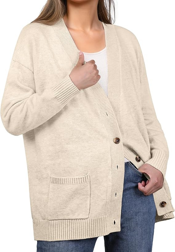 GRECERELLE Women's 2025 Fall Cardigan Sweaters Oversized Open Front Button Knit Outwear Coats wit... | Amazon (US)