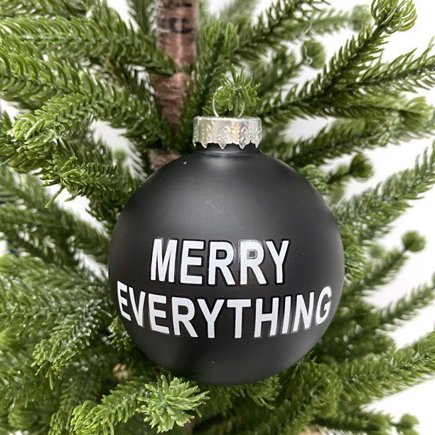 Holiday Time Glass Christmas Ornaments, Merry Everything, 4 Count - Walmart.com | Walmart (US)