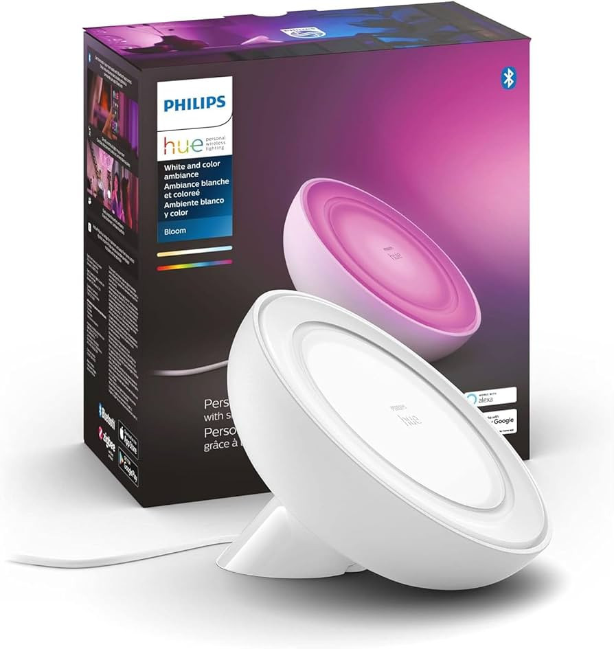 Philips Hue Bloom Smart Table Lamp, White - White and Color Ambiance LED Color-Changing Light - 1... | Amazon (US)