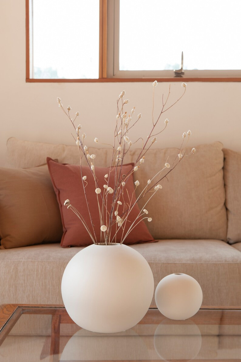 White Matte Ceramic Moon Vase  Decorative Vase  Ceramic | Etsy | Etsy (US)