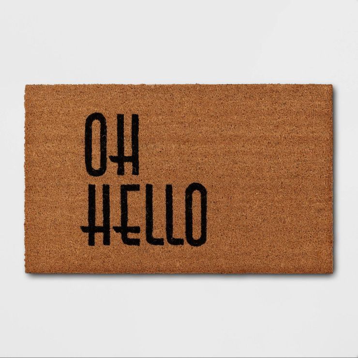 1'6"x2'6" Oh Hello Doormat Natural - Threshold™ | Target