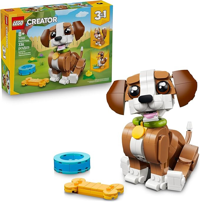 LEGO Creator 3 in 1 Cute Animals: Playful Puppy Dog Building Toy - Bedroom Decor for Girls & Boys... | Amazon (US)