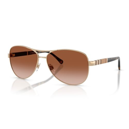BURBERRY BE3080 114513 59M Light Gold/Brown Gradient Aviator Sunglasses for Women+Bundle with Accessory Eyewear Kit | Amazon (US)