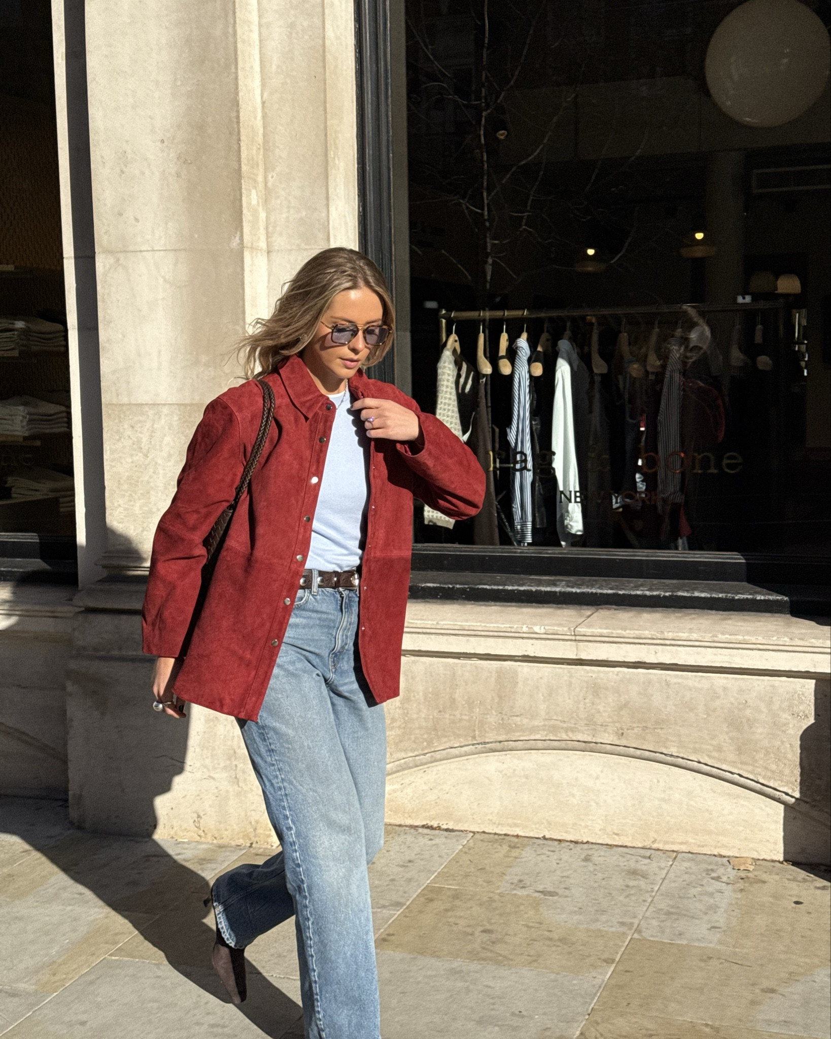 Colourful autumn layers 🩵🧶

Red suede shirt, brown suede boots, dune, topshop, cos, 90’s blue jeans, brown leather bag, lightweight knit, baby blue, cherry lacquer, pop of red. Autumn outfit, dopamine dressing, colourful, winter outfit 

#LTKwinter #LTKautumn #LTKuk