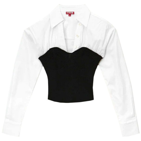 STAUD Hazel Top Size XS Sweater Button Up Corset Style Dark Academia 90s Style | Poshmark