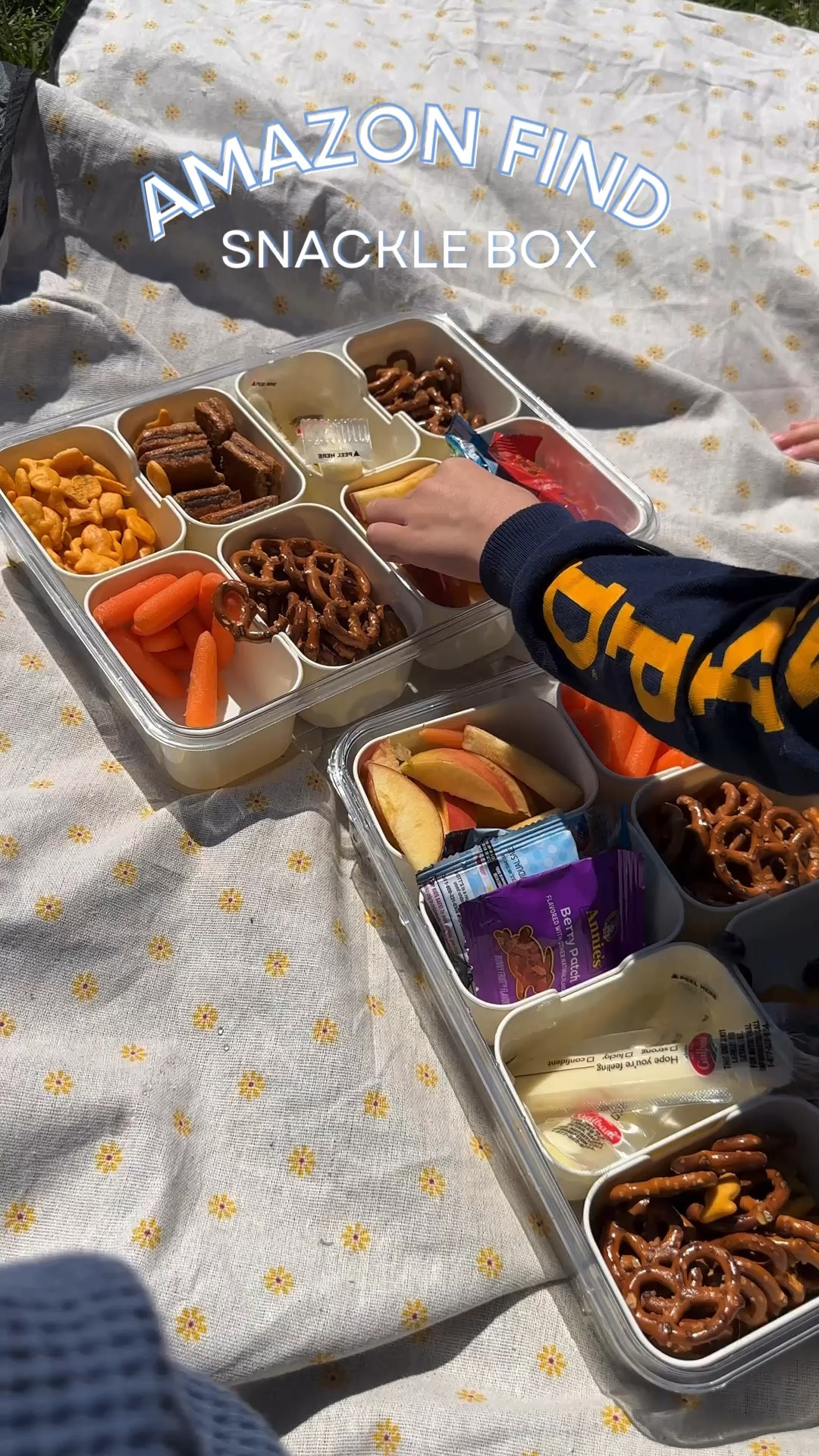 Is it worth the hype? Yes. Yes it is. My 4 kids didn’t eat everything on the sidelines, so we brought it home and had a picnic in the backyard.

I LOVE the size of each container. I can fit a good amount of snacks in each. It has enough room for little baggies (I fit 3 fruit gummy bags in one container) and also fits cheese sticks!

Loooove entirely for the sports sideline or picnics!! There’s a ton of different options too, so I’m loving the variety!

#LTKkids #LTKActive #LTKfamily
