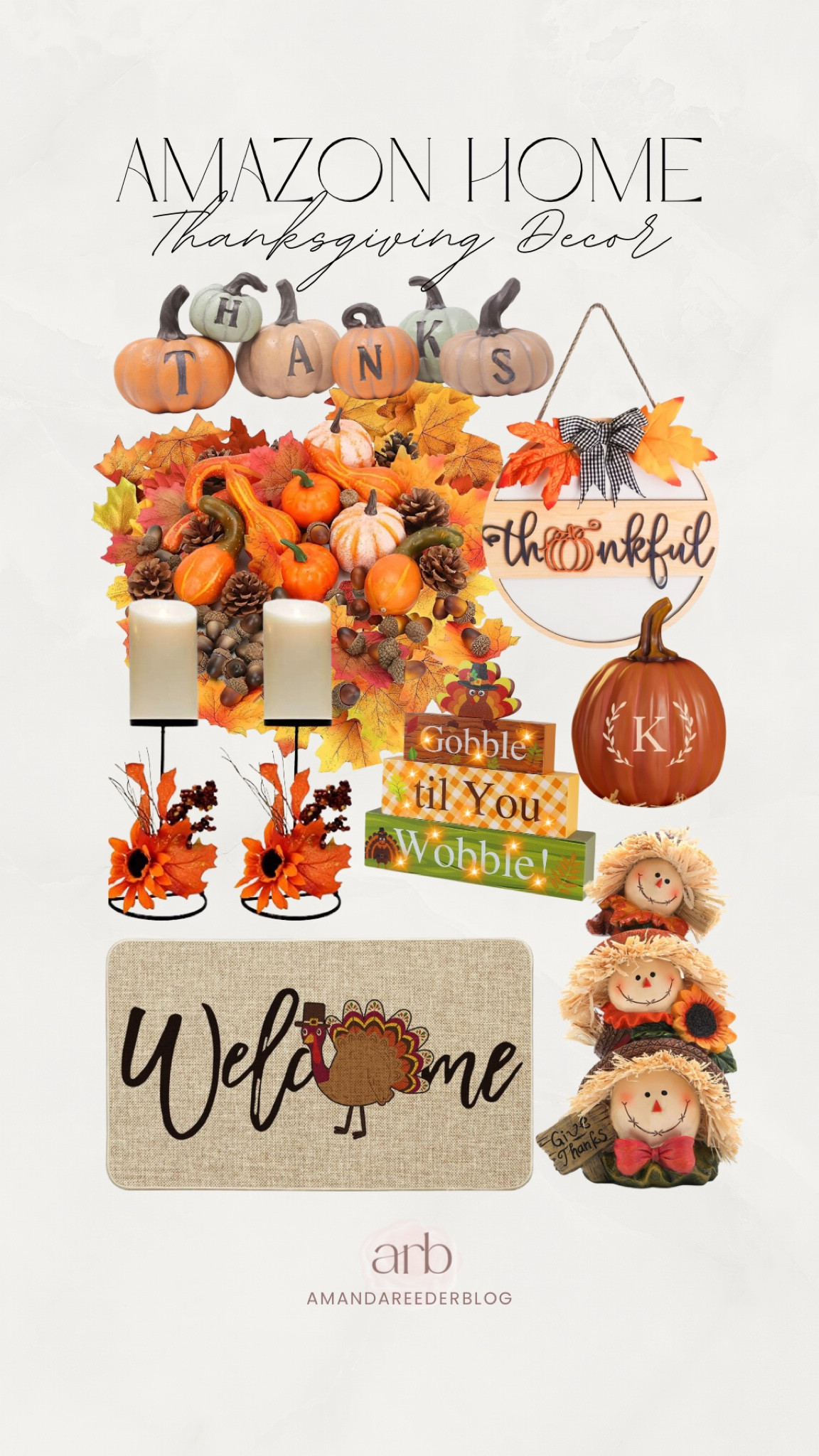 Amazon home: Thanksgiving decor 🦃

ALL UNDER $30 ✨✨✨

Home decor, Amazon decor, Amazon home decor, affordable home, affordable decor, pumpkin, scarecrow, table decor, welcome matt, thanksgiving table decor, hosting decor, candle holder, cornucopia, thankful, thanksgiving sign, fall decor, fall home, under $50, under $30, home finds

#LTKhome #LTKfindsunder50 #LTKHoliday