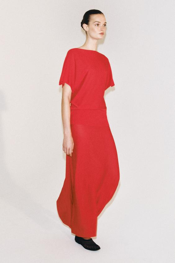 PLAIN KNIT BOAT NECK TOP | Zara UK