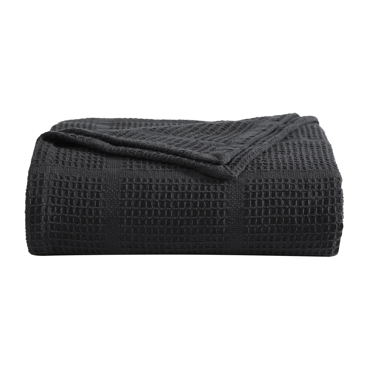 Kenneth Cole Waffle Grid Solid Cotton Blanket | Wayfair North America