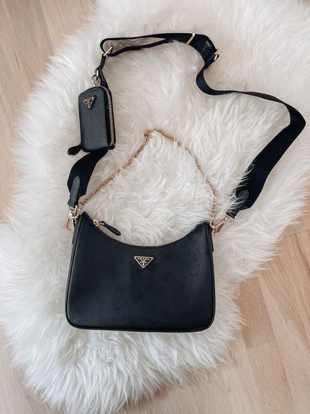 My go-to errands bag lately. Linking it at a few retailers + some look for less options here. Black bag, crossbody bag, designed bag, designer dupe, designer look for less, designer inspired, spring bag, summer bag, Prada, Prada crossbody bag, black crossbody bag

#LTKitbag