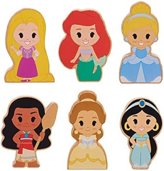 Disney Wooden Toys Disney Princess Figures 6-Pack, Kids Toys for Ages 2 Up | Amazon (US)