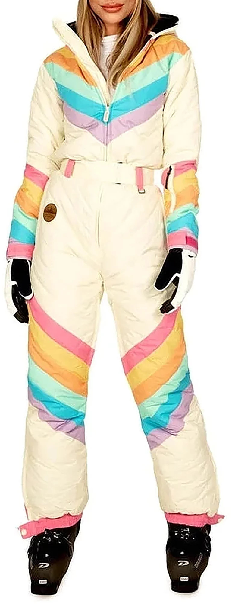 Tipsy Elves Women's Retro Rainbow Ski Suit, Small, White | Dick's Sporting Goods