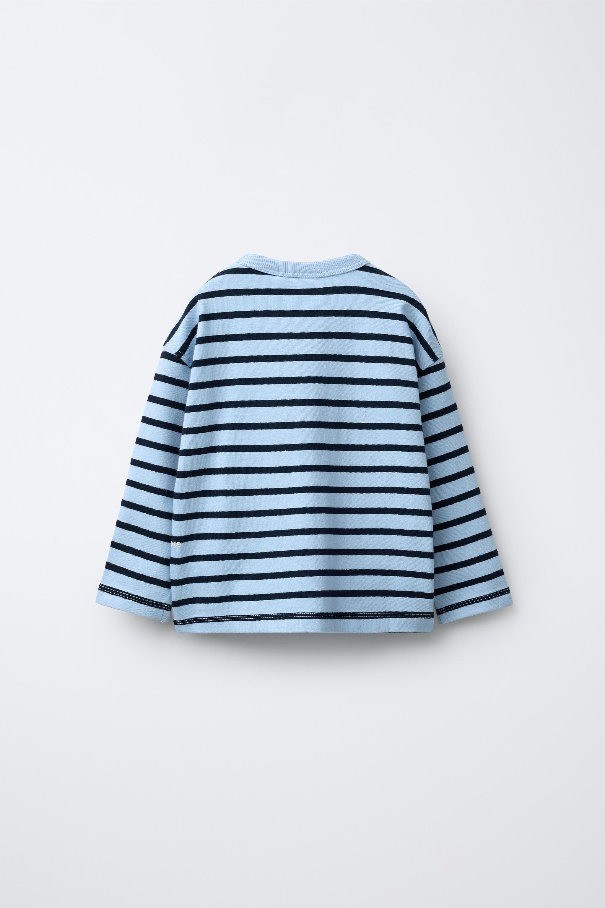 EMBROIDERED TEXT STRIPED T-SHIRT | Zara US