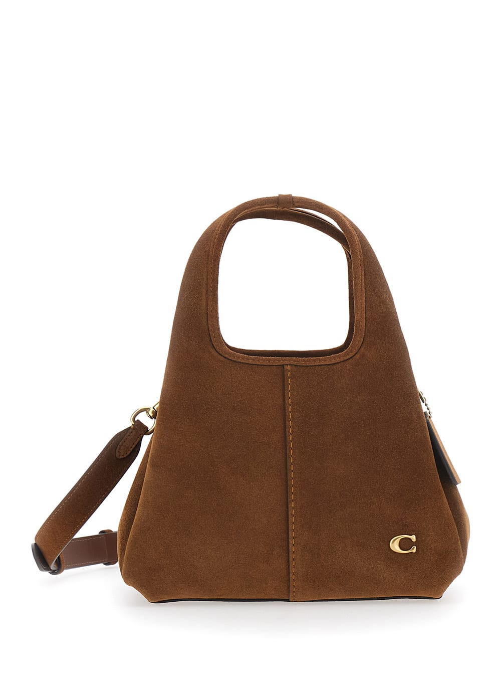 Coach lana Brown Crossbody Bag With Metallic Logo Plate And Contrast Stitching In Suede Woman | Italist.com US