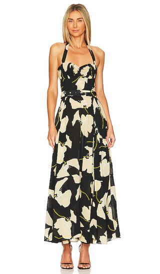 Halter Midi Dress in Flourishing Print | Revolve Clothing (Global)