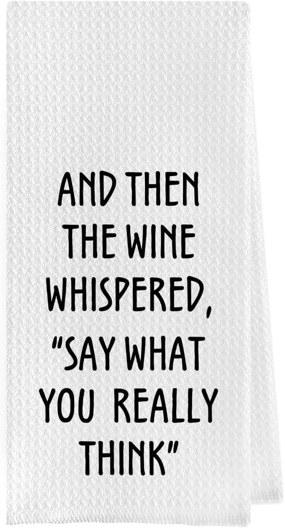 Wine Lovers Dish Towel - Funny Wine Gifts Decorative Waffle Weave Kitchen Towels, Tea Towel, Hand... | Amazon (US)