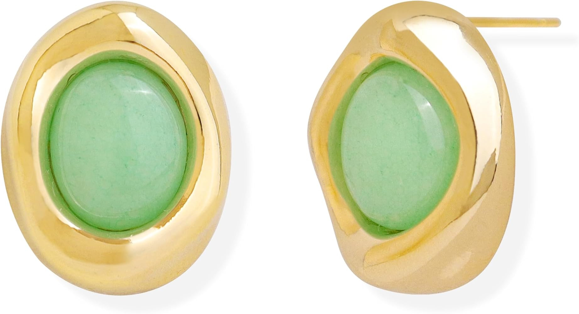 Jean Beau Chunky Gold Stone Stud Earrings for Women, Trendy Natural Gemstone Hypoallergenic Earin... | Amazon (US)