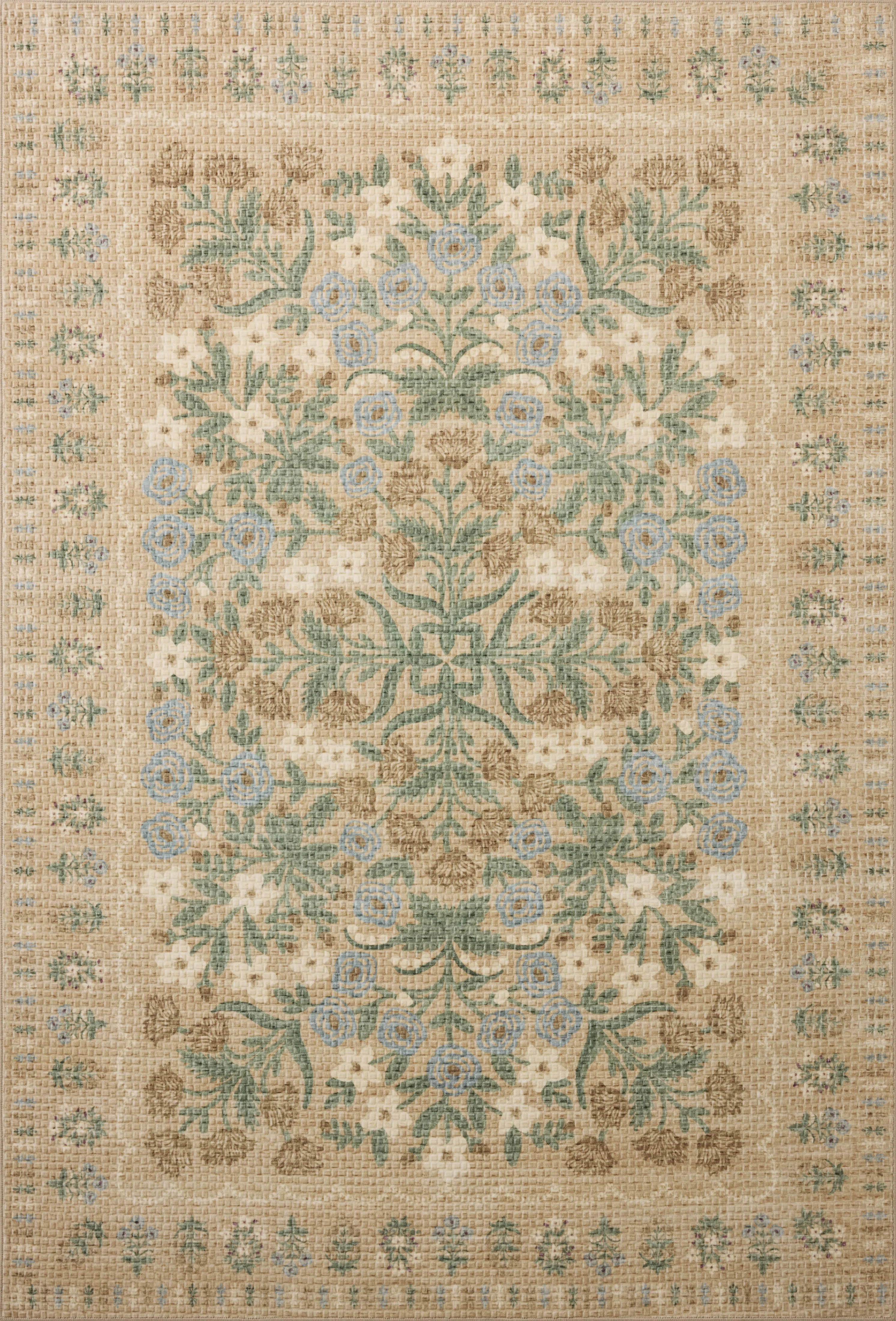 Rifle Paper Company x Loloi Orchard Sand / Multi Machine Washable Area Rug | Wayfair North America
