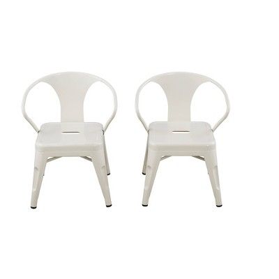 Set of 2 Kids&#39; Metal Activity Chairs White - ACEssentials | Target