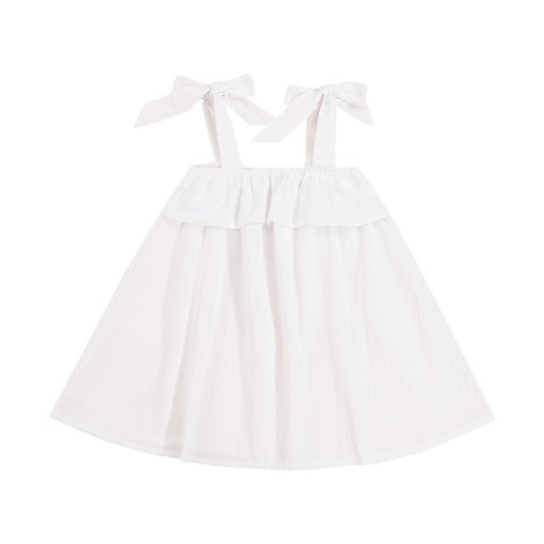 Cathery Little Girls Dress,Solid Color Sleeveless Strappy One-Piece Sundress | Walmart (US)