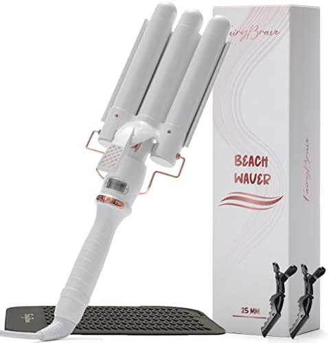 3 Barrel Curling Iron Wand - Triple Hair Waver & Crimper for Beach Waves Set, Ceramic Tourmaline ... | Amazon (US)