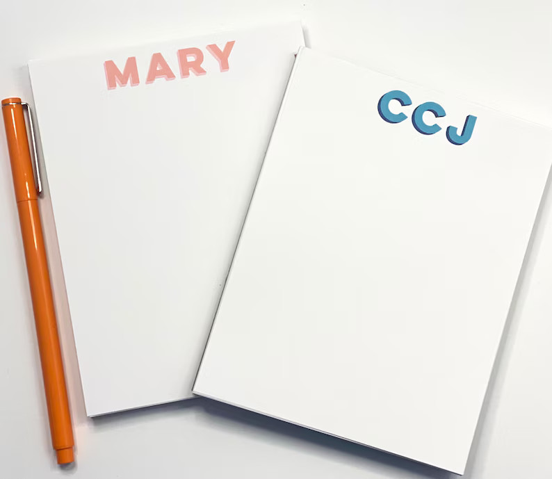 Shadow Text Notepad Personalized Notepads - Etsy | Etsy (US)