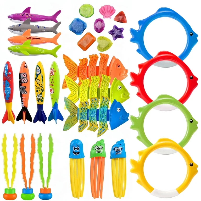 29 Pcs Diving Pool Toys Set & Water Toys Underwater Pool Games Stuff Swimming Pool Toys | Walmart (US)
