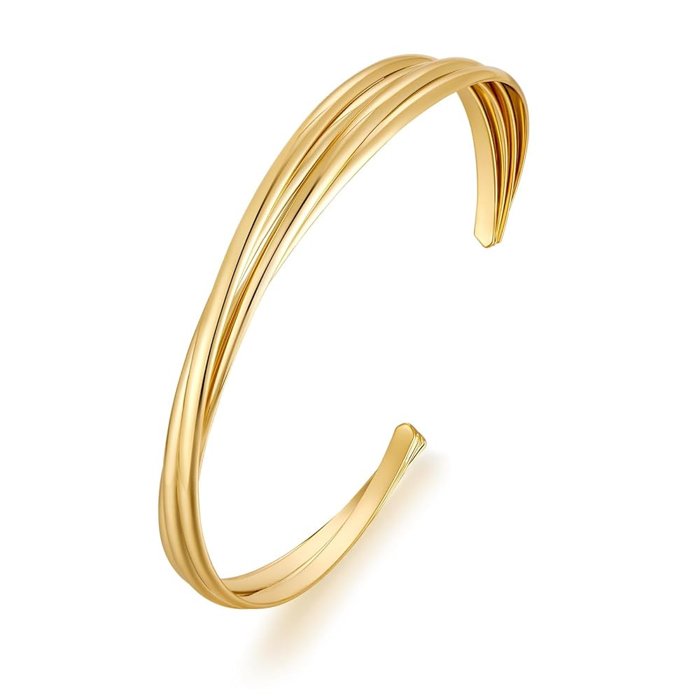 MUYAN Gold Vintage Statement Open Cuff Bracelets for Women Bangle Bracelet Boho Jewelry | Amazon (US)