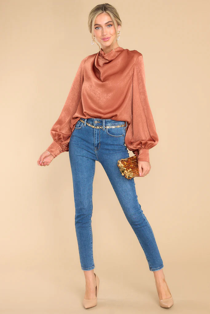 It's My Moment Terracotta Top | Red Dress 