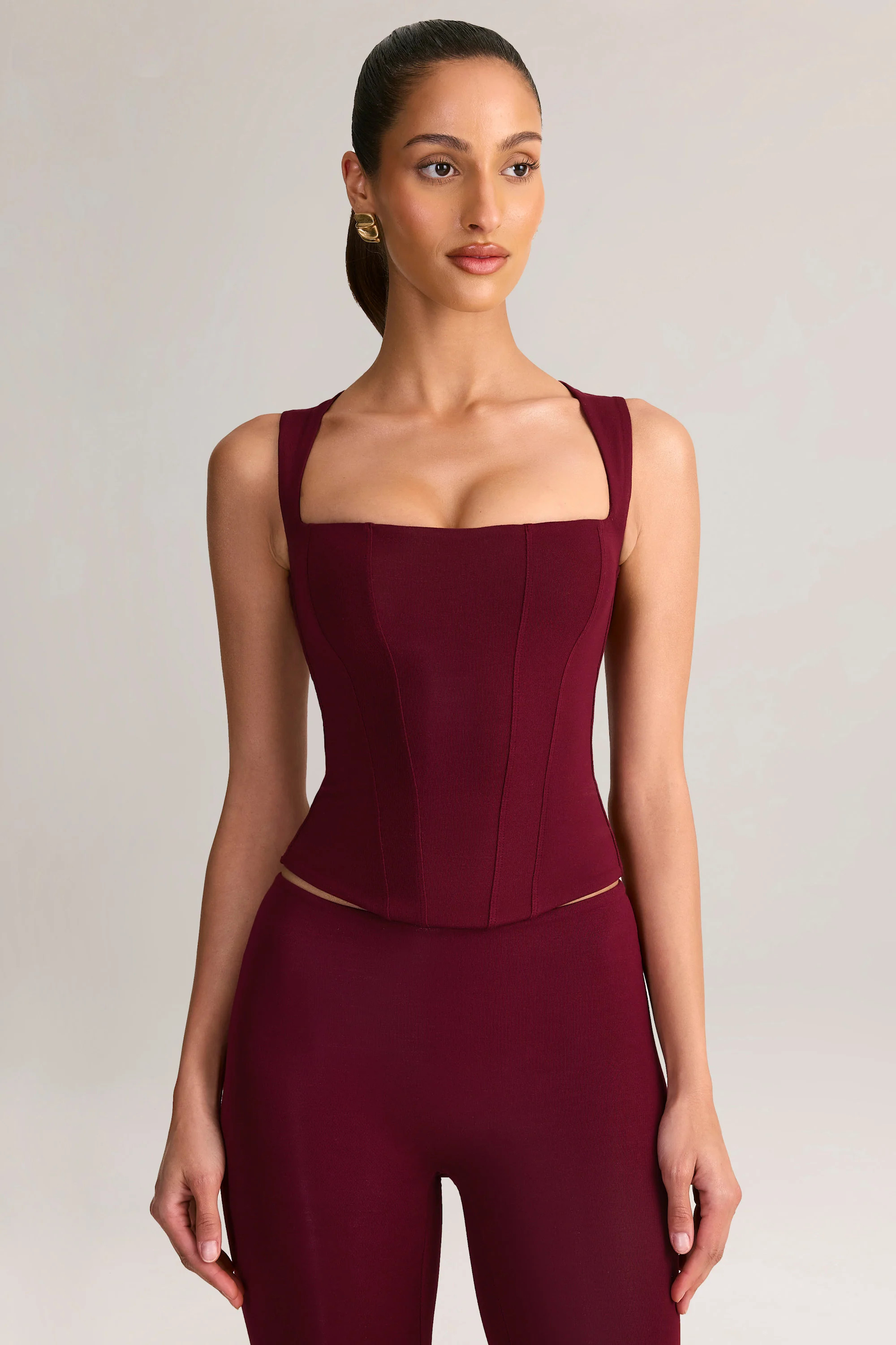 Modal Square-Neck Top in Wine | Oh Polly