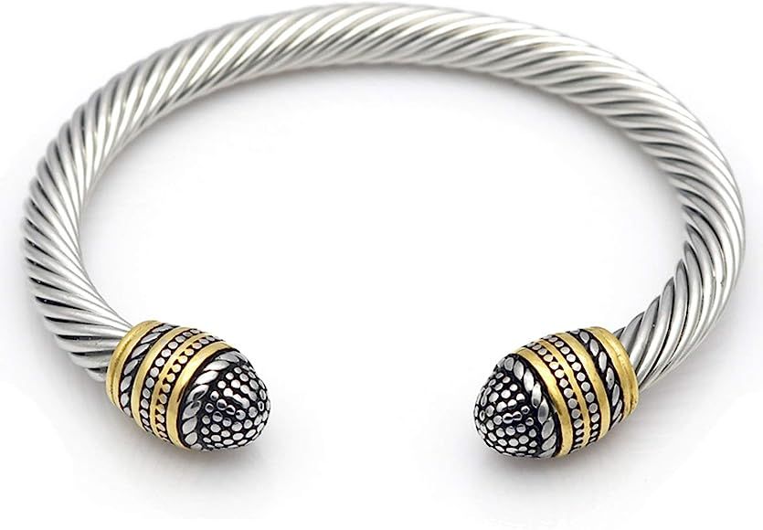 Elegana Bracelet Designer Brand Inspired Antique Women Jewelry Cross Cable Wire Bangle Christmas Day | Amazon (US)