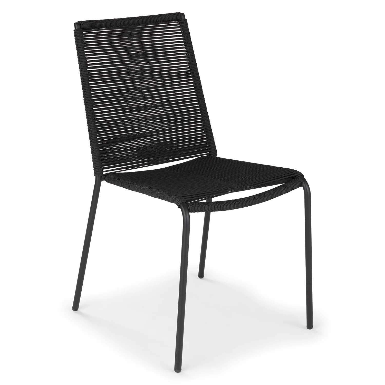 Zina Outdoor Stackable Dining Chair - Ember Black | Article