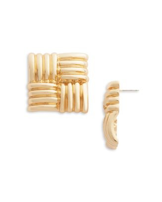 Quilted Square Statement Stud Earrings in 14K Gold Plated - Exclusive | Bloomingdale's (US)