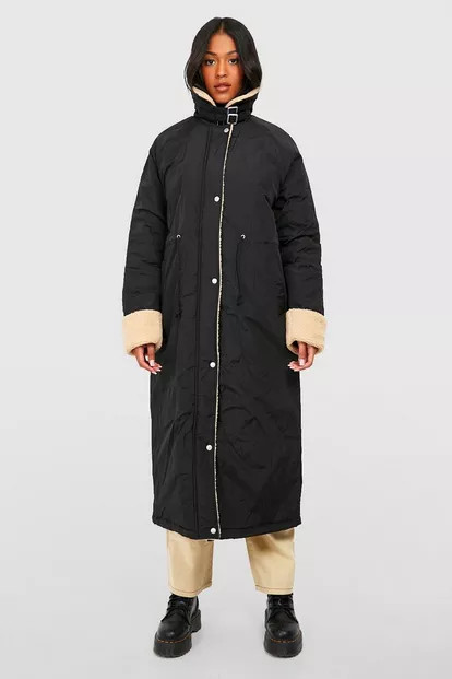 Tall Borg Lined Parka | Boohoo.com (US & CA)