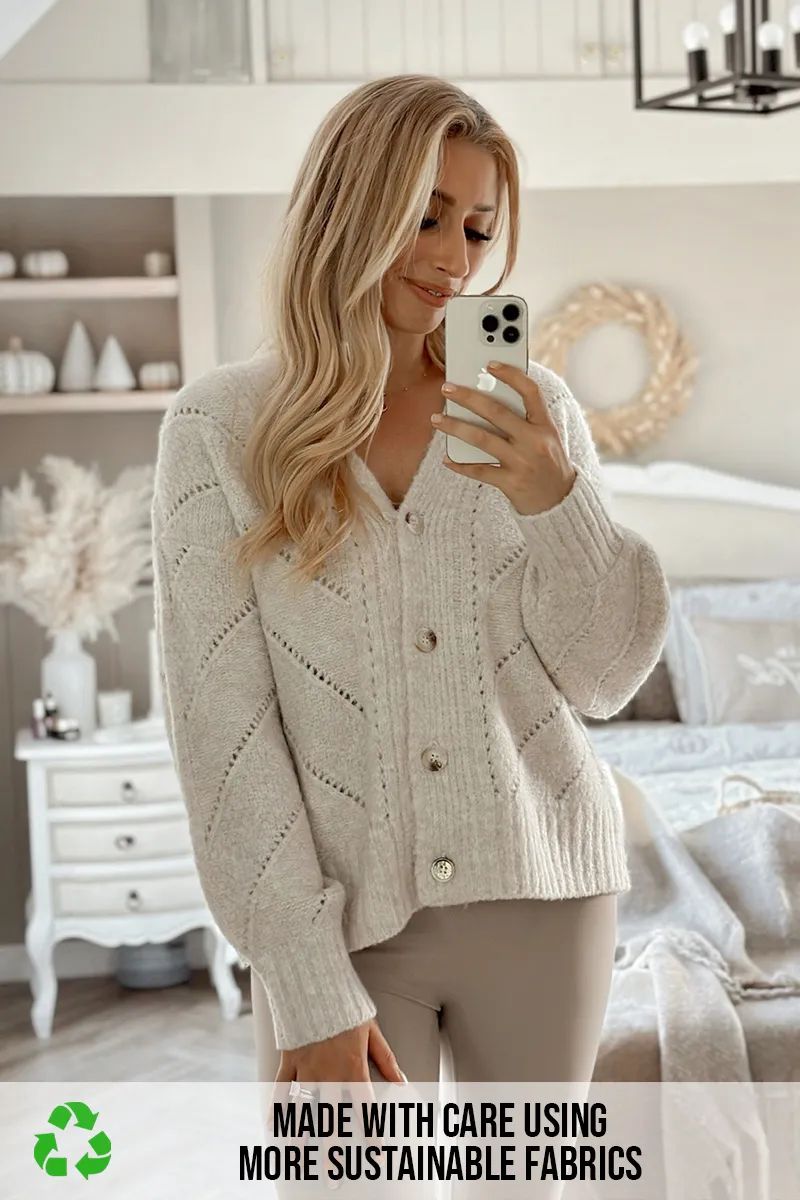 Fluffy Pointelle Cardi | In The Style (UK)