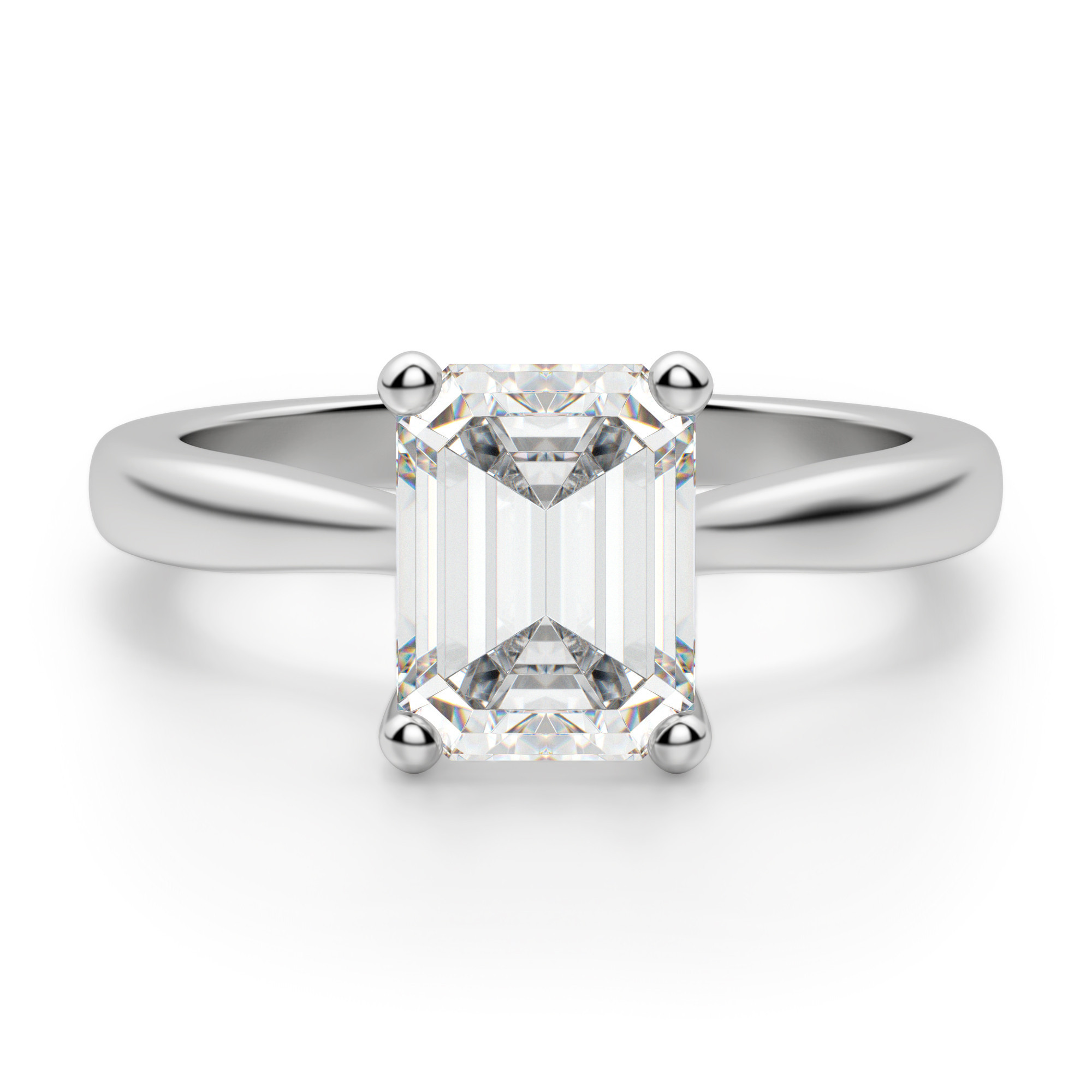Lab Grown Diamond Montreal Emerald Cut Engagement Ring 3 Ct. Center | 14K White Gold by Diamond Nexu | Diamond Nexus