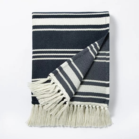 Woven Throw Blanket Navy - Threshold™ designed with Studio McGee | Target
