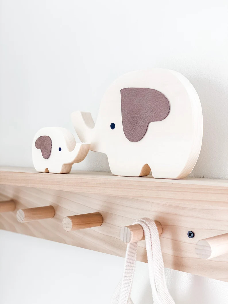 Elephant nursery decor, Safari Nursery Decor, Elephant Wall Decor, Wooden Elephant Shelf Decor | Etsy (US)