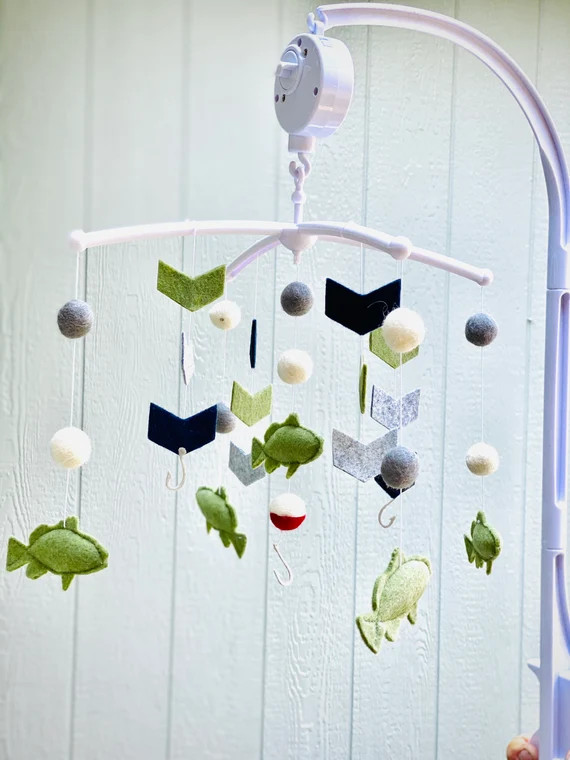 Marine Crib Mobile Nursery, Fish Baby Mobile Felt, Animal Nursery Decor, Arrows Mobile ,Plastic A... | Etsy (US)