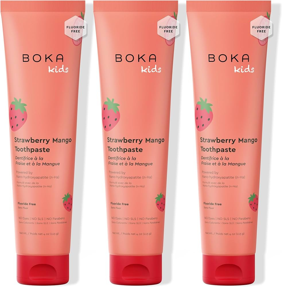 Boka Fluoride Free Toothpaste Nano Hydroxyapatite Toothpaste - Strawberry Mango Flavor, 4 oz 3Pk ... | Amazon (US)