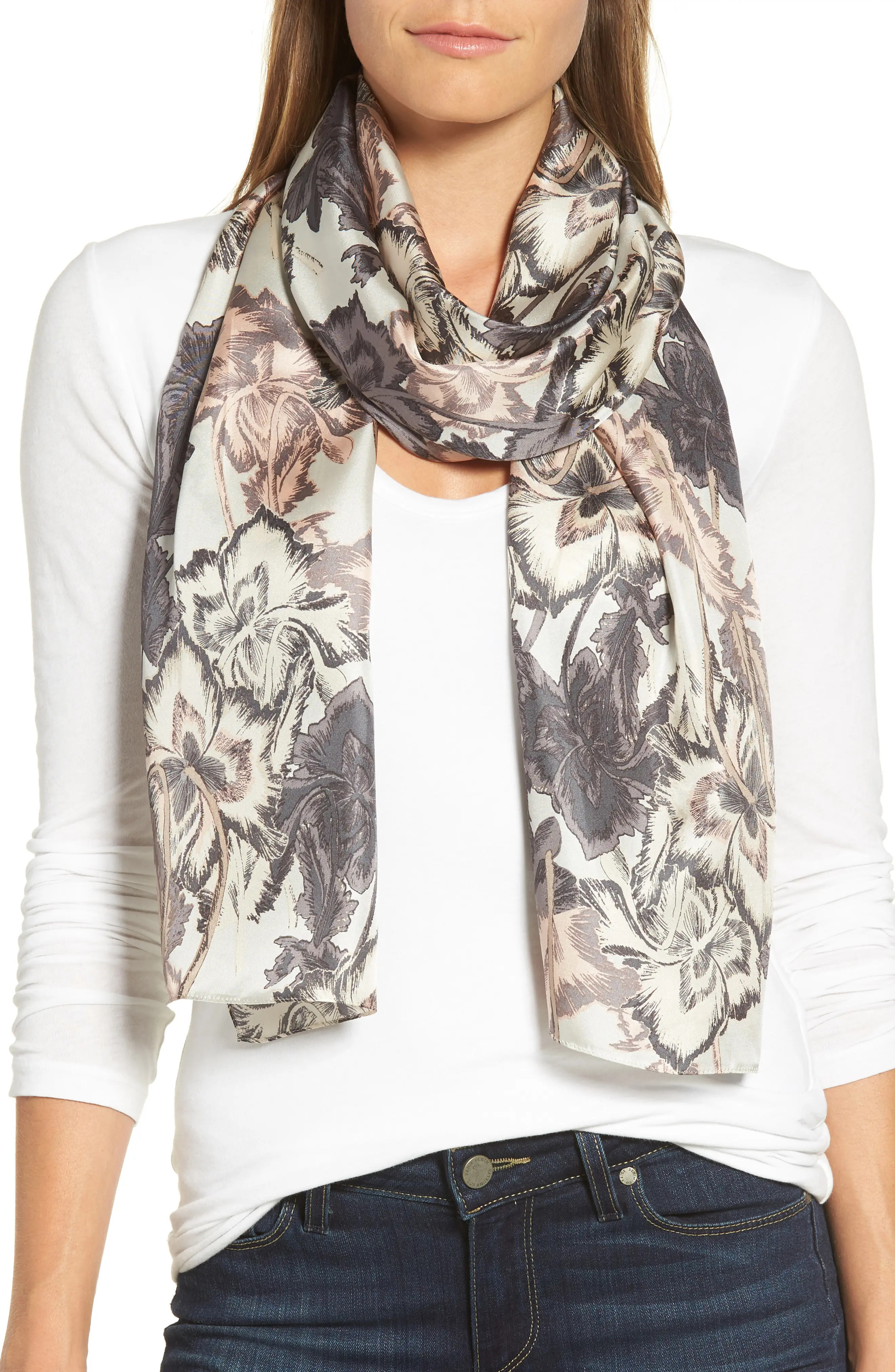 Stems For Days Silk Scarf | Nordstrom