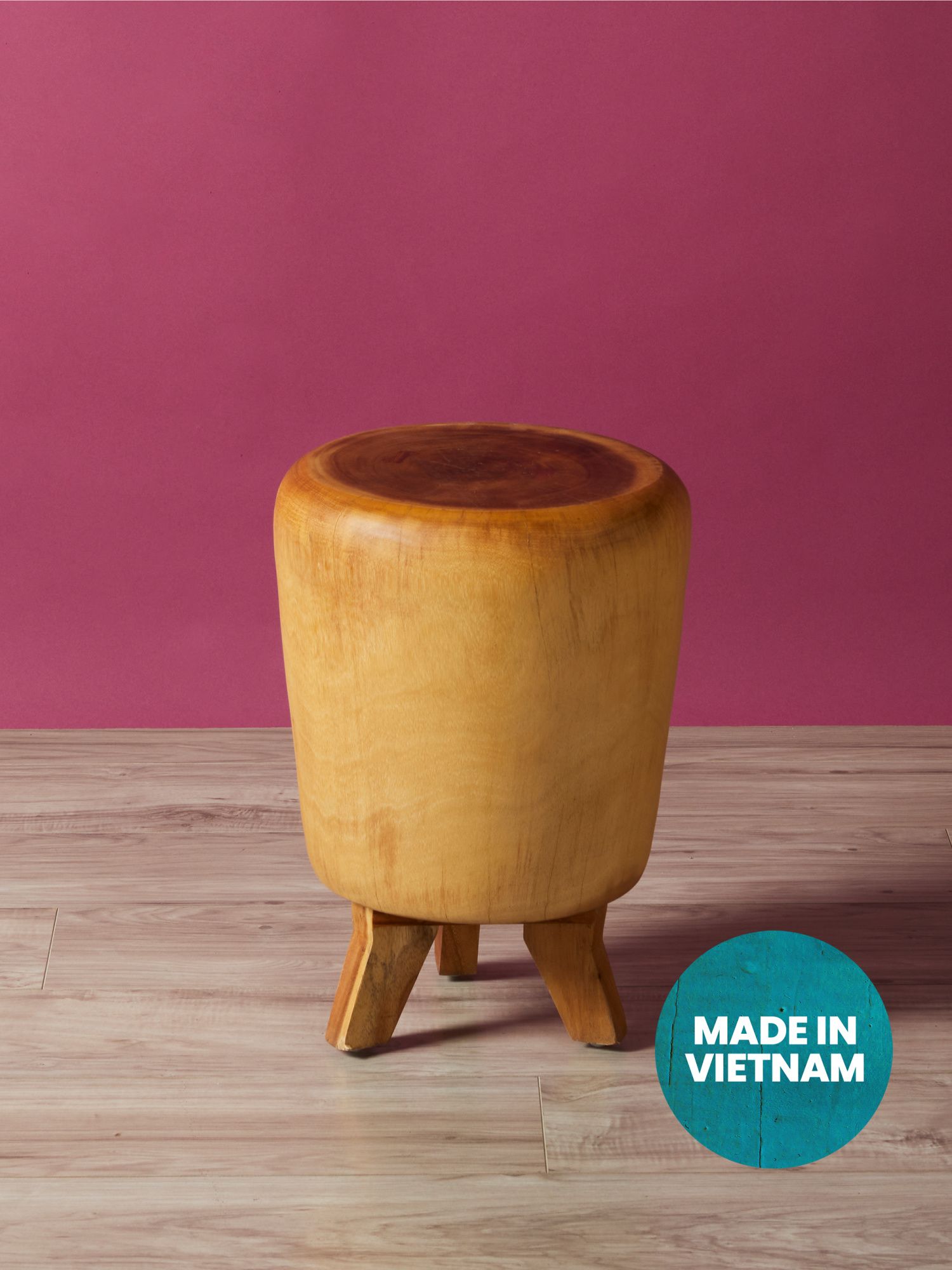 Made In Indonesia 17in Suar Wood Stool | Living Room | HomeGoods | HomeGoods