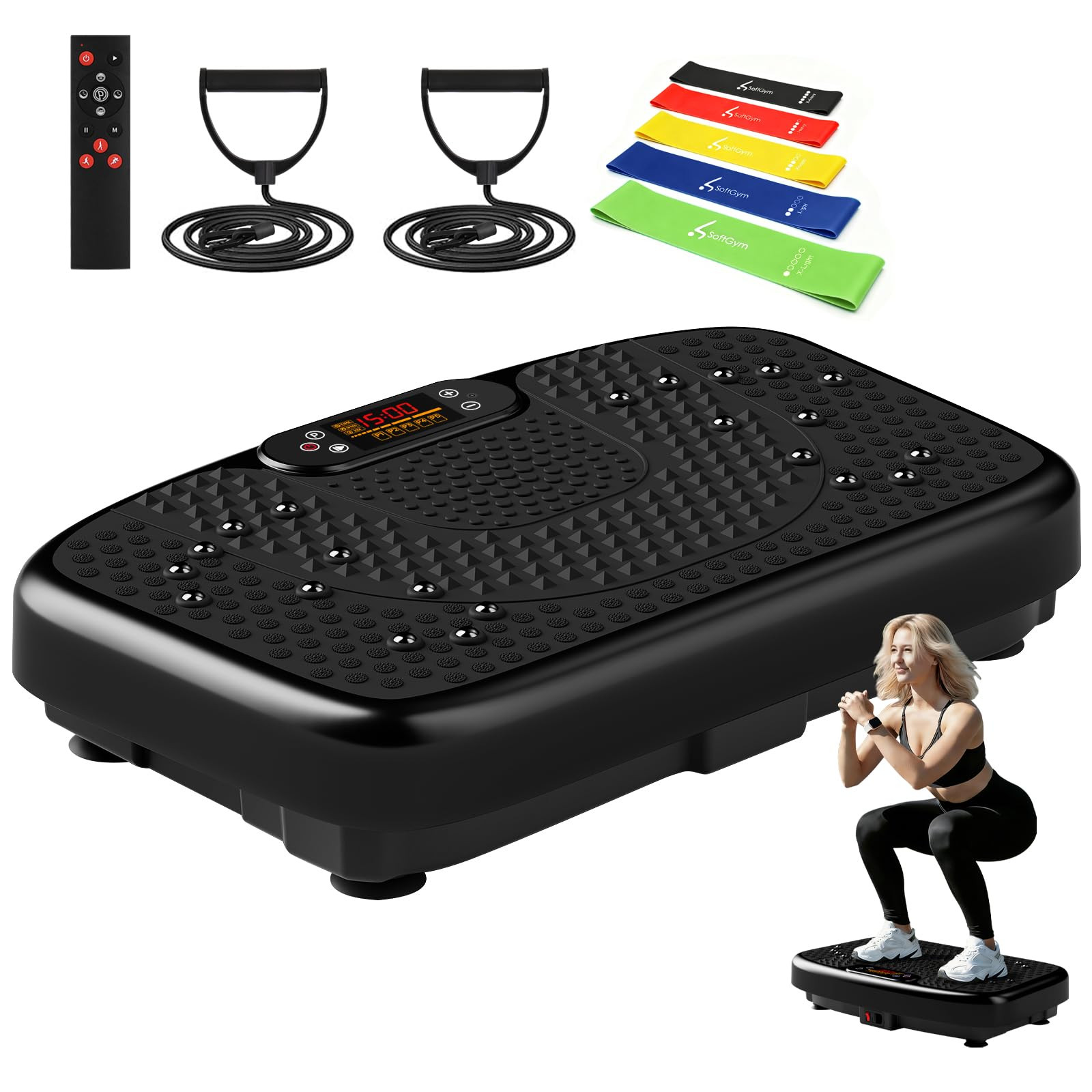 SoftGym Vibration Plate Exercise Machine for Lymphatic Drainage,Power Vibrate Stand Shake Board 4... | Amazon (US)