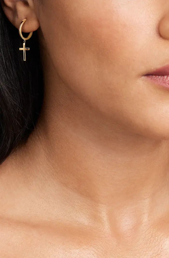 Cross Hoop Drop Earrings | Nordstrom Rack