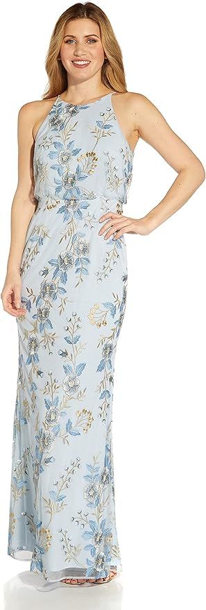 Adrianna Papell Women's Embroidered Blouson Gown | Amazon (US)
